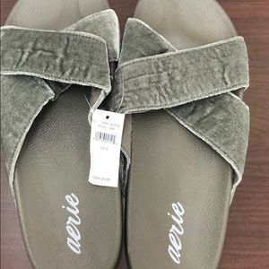 Aerie criss cross velvet sandal